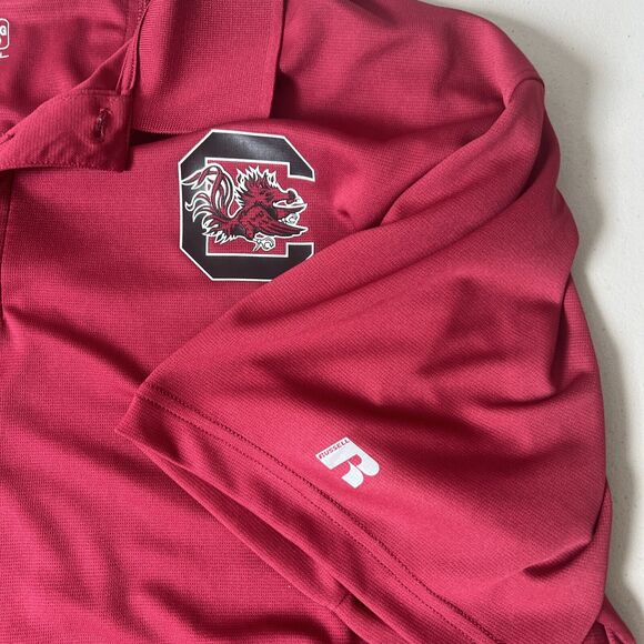 South Carolina Gamecocks Polo Shirt Adult 2XL XXL Red Football Russell Mens - Picture 5 of 5